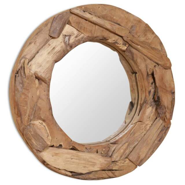 Rackhams Decorative Mirror Teak 60 cm Round