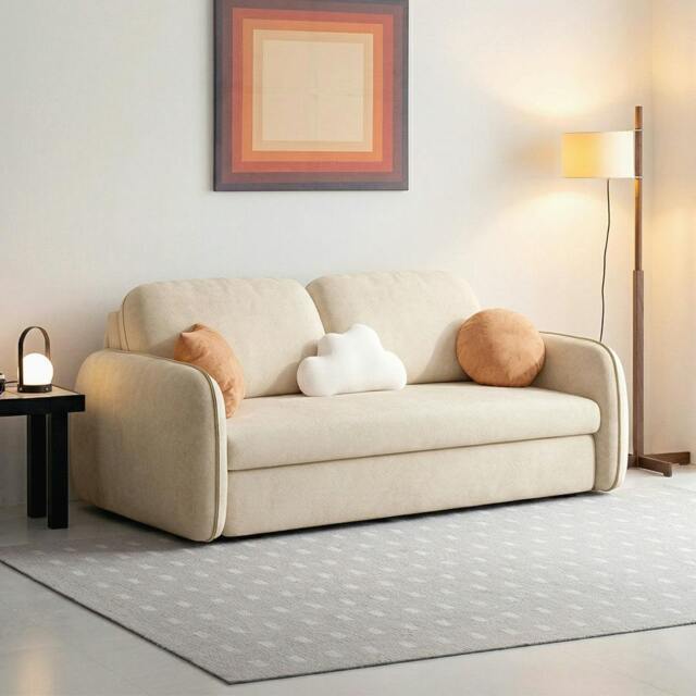 Rackhams Lunana Two Seater Sofa Bed With Drawer - White - 178cm (With two drawers) - image 1