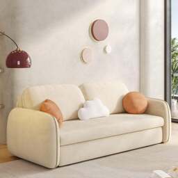Rackhams Lunana Two Seater Sofa Bed With Drawer - White - 178cm (With two drawers) - thumbnail 5