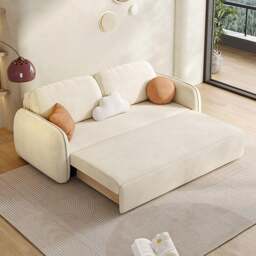 Rackhams Lunana Two Seater Sofa Bed With Drawer - White - 178cm (With two drawers) - thumbnail 2