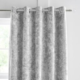 Rackhams Crushed Velvet Lined Eyelet Curtains - 66x72 Inch - Natural - thumbnail 2