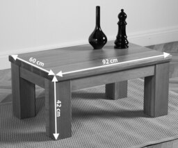 Rackhams Dakota Chunky Oak Coffee Table for Living Room - 92cm - Brown - thumbnail 4