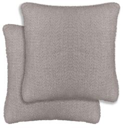 Rackhams Pair of Royale Soft Textured Double Sided Zip Opening Piped Edge Boucle Cushion Covers - 43x43cm - Cases Only - Silver