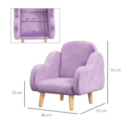 Rackhams Cloud-Shaped Toddler Armchair, Kids Chair, 1.5-3 Years - Purple - thumbnail 3