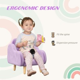 Rackhams Cloud-Shaped Toddler Armchair, Kids Chair, 1.5-3 Years - Purple - thumbnail 5