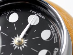 Rackhams Handmade Prestige Moon Phase Clock in Chrome on an English Light Oak Wall Mount - thumbnail 4
