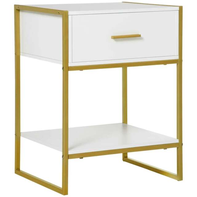 Rackhams Modern Bedside Table - White - image 1