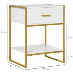 Rackhams Modern Bedside Table - White - thumbnail 3