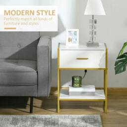 Rackhams Modern Bedside Table - White - thumbnail 5