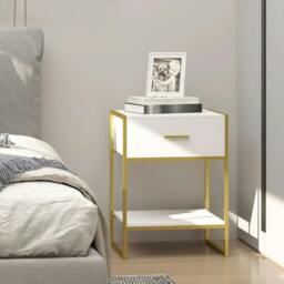 Rackhams Modern Bedside Table - White - thumbnail 2