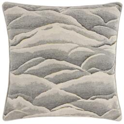 Rackhams Stratus Piping Detail Jacquard Cushion Cover - Grey - 45cm x 45cm - Grey - 60% Polyester/40% Acrylic