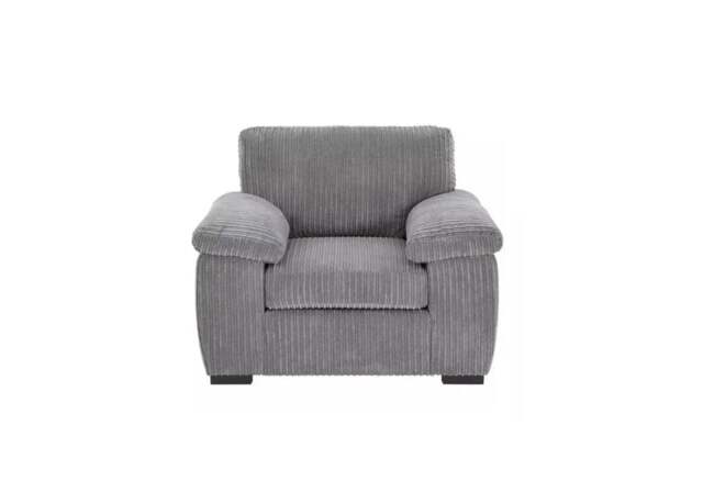 Rackhams Amalfi Jumbo Cord Fabric Armchair in Grey - Grey