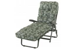 Rackhams Deluxe Garden Sunbed - Multi-Pattern Reclining Sun Lounger - Aspen Green - 99cm x 58cm x 115cm - thumbnail 4