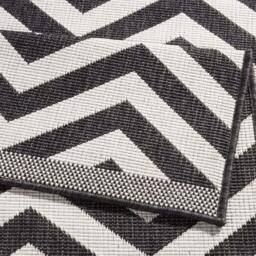 Rackhams Palma Reversible Indoor-Outdoor Black Rug - 80X250 cm - thumbnail 3