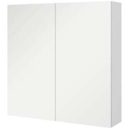 Rackhams Bathroom Mirror Cabinet, Wall Mounted Bathroom Storage Cupboard with Adjustable Shelf, 60W x 15D x 60Hcm, High Gloss White - thumbnail 1