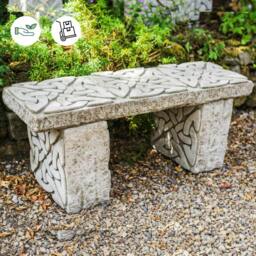 Rackhams Stone Garden Seat Bench Celtic Style - thumbnail 2