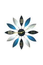 Rackhams 55cm Dia Tri-colour  Roman Numeral Flower Shape Decorative Wall Clock - Multi - thumbnail 4