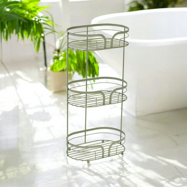 Rackhams Dante Sage Green Freestanding Bathroom Floor Shower Caddy - image 1