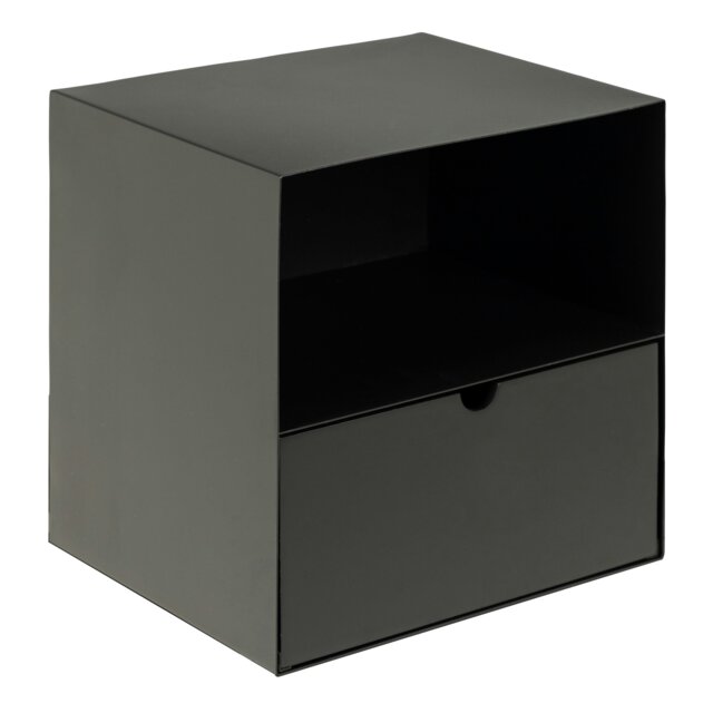 Rackhams Joliet 1 Drawer Wallmounted Bedside Table in Matt Black - Black - Manufactured wood - 1 - image 1