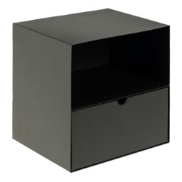 Rackhams Joliet 1 Drawer Wallmounted Bedside Table in Matt Black - Black - Manufactured wood - 1 - thumbnail 1