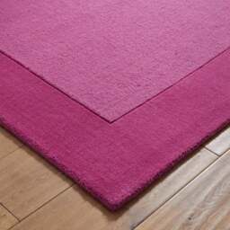 Rackhams Bordered Pink Rug – Handmade - 120X170 cm - thumbnail 3