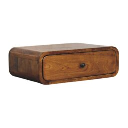 Rackhams Avora Wall-Mounted Honey Caramel 1 Drawer Nightstand - thumbnail 3