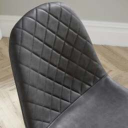 Rackhams Corona PU Leather Steel Legs Dining Chairs (Set of 4) - PU Leather Chairs - Grey - 0 - thumbnail 6