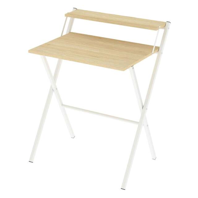 Rackhams Computer PC Desk Folding Office Laptop Table Study Workstation Portable - Oak - image 1