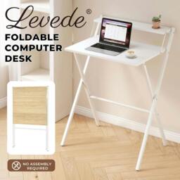 Rackhams Computer PC Desk Folding Office Laptop Table Study Workstation Portable - Oak - thumbnail 3