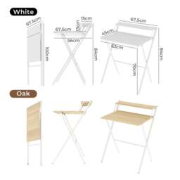 Rackhams Computer PC Desk Folding Office Laptop Table Study Workstation Portable - Oak - thumbnail 4