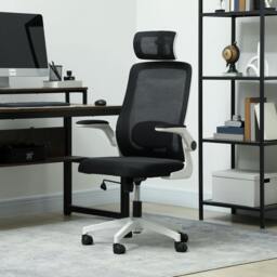 Rackhams Executive Mesh Office Chair with Headrest, Lumbar Support, Grey