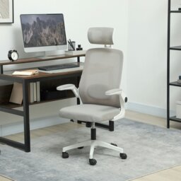 Rackhams Executive Mesh Office Chair with Headrest, Lumbar Support, Grey - thumbnail 2