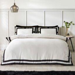 Rackhams So Soft Mono Panel Duvet Cover Set - Cream - Double - thumbnail 1