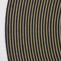 Rackhams Linen and Black Handmade Woven Spiral Braided Rug - 150 cm Round - thumbnail 3
