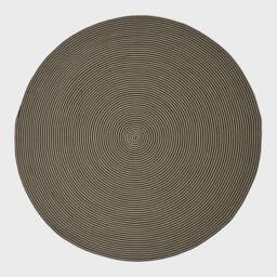 Rackhams Linen and Black Handmade Woven Spiral Braided Rug - 150 cm Round - thumbnail 2