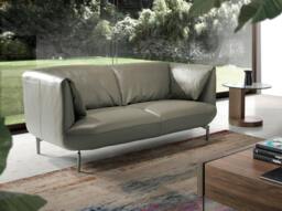 Rackhams Grey leather sofa 6036/6037 - 175 x 90 x 78 - 2 - thumbnail 2