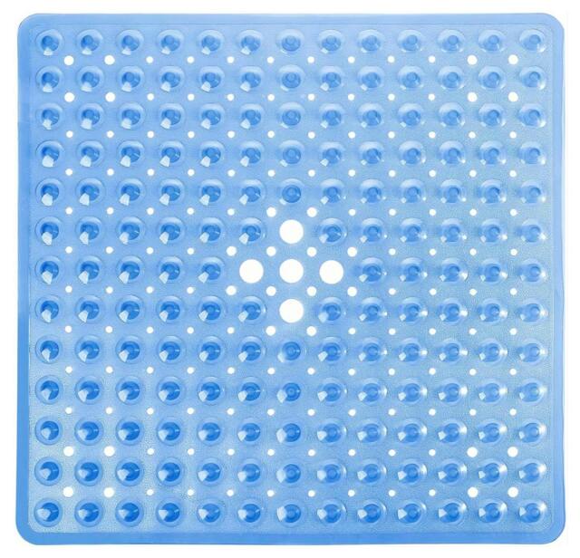 Rackhams Square Shower Mat Non Slip Anti Mould, 53 x 53cm Bath Mat for Inside-Shower - Blue - image 1