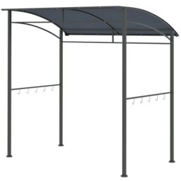 Rackhams 2.2 x 1.5 m BBQ Gazebo Tent Sun Shade with Canopy, Grey - Grey - 215cm x 150cm x 220cm - thumbnail 3