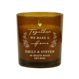 Rackhams Personalised Home Amber Glass Candle