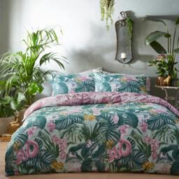 Rackhams Medinilla Duvet Cover Set - Mint/Lilac - Single - Mint/Lilac - 100% Mixed - thumbnail 2