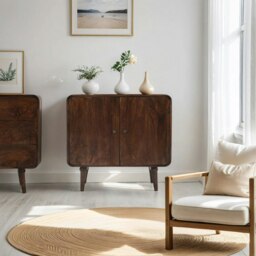 Rackhams Winnie Dark Mango Wood 2 Door Sideboard - Lacquered - Wood - 1 - thumbnail 5