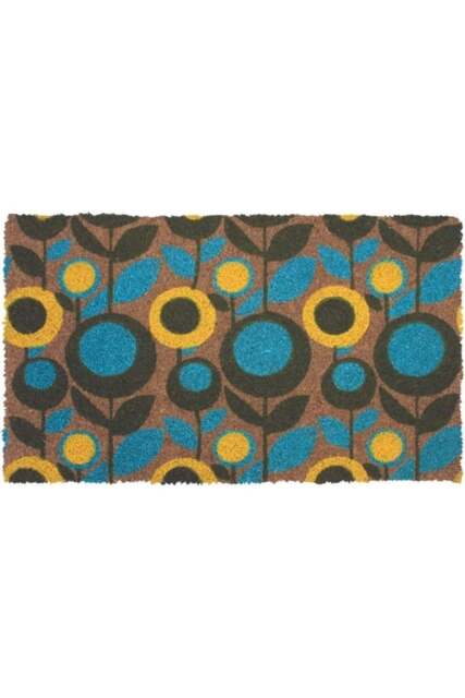 Rackhams Abstract Floral Coir Doormat Gainsborough 40x70 cm - image 1