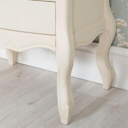 Rackhams Juliette Vintage Chic 3 Drawer Bedside Table with Crystal Handles - Champagne, Cream - thumbnail 4