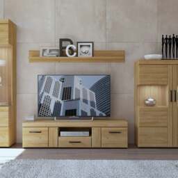 Rackhams Cortina 2 Door 1 Drawer Wide TV Cabinet in Grandson Oak - 1 - thumbnail 4