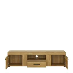 Rackhams Cortina 2 Door 1 Drawer Wide TV Cabinet in Grandson Oak - 1 - thumbnail 2
