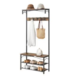 Rackhams Industrial Coat Rack with Bench and Shoe Rack - thumbnail 6