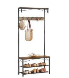 Rackhams Industrial Coat Rack with Bench and Shoe Rack - thumbnail 5