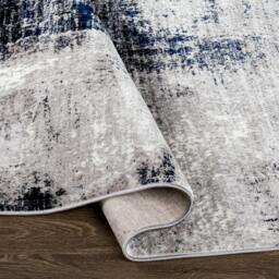 Rackhams Wanderlust-Abstract Blue Grey Black Modern Marble Rug - 160 x 220 cm - thumbnail 4