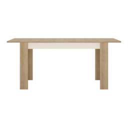 Rackhams Lyon Medium extending dining table 140/180 cm in Riviera Oak/White High Gloss - Brown - No - White - thumbnail 2