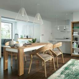 Rackhams Lyon Medium extending dining table 140/180 cm in Riviera Oak/White High Gloss - Brown - No - White - thumbnail 3
